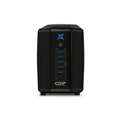 UPS Interactivo CDP R-UPR1008i – 1000VA / 500W | 8 Salidas + 6 USB (5A + 1C) con Respaldo y AVR