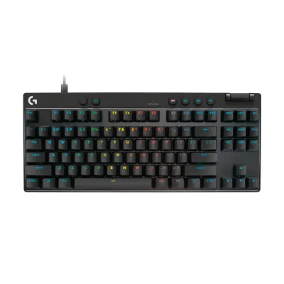 Teclado Logitech Pro X TKL Rapid Análogo/Wired USB-C/Lightsync RGB/Keycontrol Negro - 9, PN 920-013131