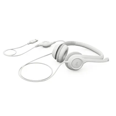 Audífono con Micrófono Logitech H390 USB Noise Cancelling White - 981-001285