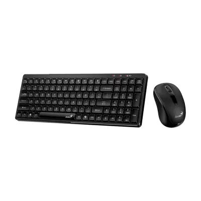 Teclado Genius + Mouse Wireless LuxeMate Q8100 AI Copilot Compact Multimedia SP Black - 31340019401