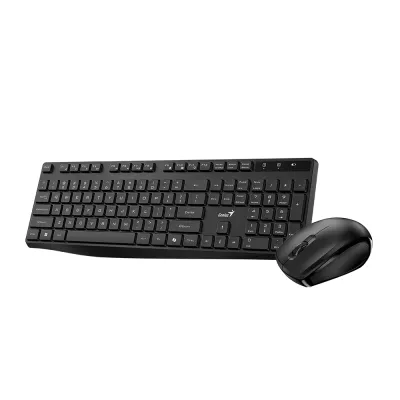 Teclado Genius + Mouse Wireless KM-8206S AI Copilot Silent Multimedia SP Black - 3134, PN 31340017401