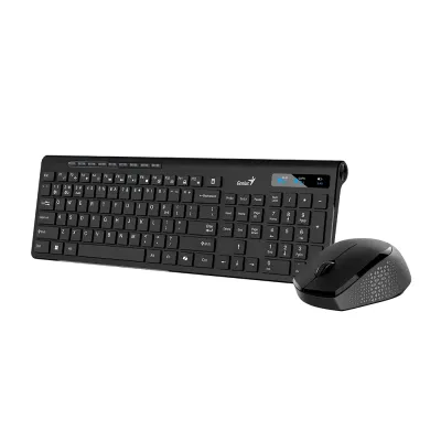 Teclado Genius + Mouse Dual Wireless/BT SlimStar 8230 AI Copilot Multimedia SP Black, PN 31340015407