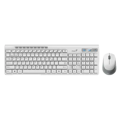Teclado Genius + Mouse Dual Wireless/BT SlimStar 8230 AI Copilot Multimedia SP White, PN 31340015401 - imagen 2