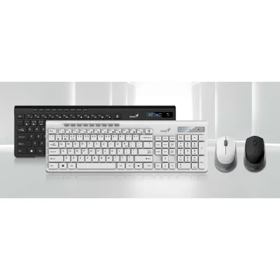 Teclado Genius + Mouse Dual Wireless/BT SlimStar 8230 AI Copilot Multimedia SP White, PN 31340015401 - imagen 5