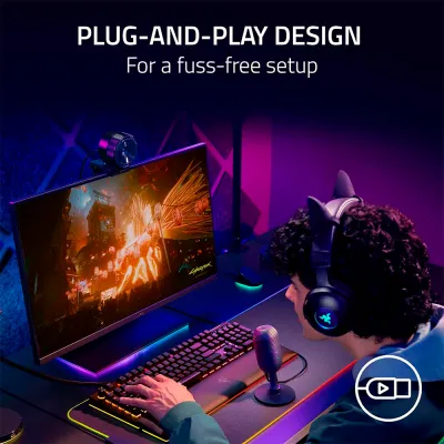 Micrófono Razer Seiren V3 Mini USB Streaming Supercardioide con Sensor Touch Silent Me, PN RZ19-05050300-R3U1 - imagen 4