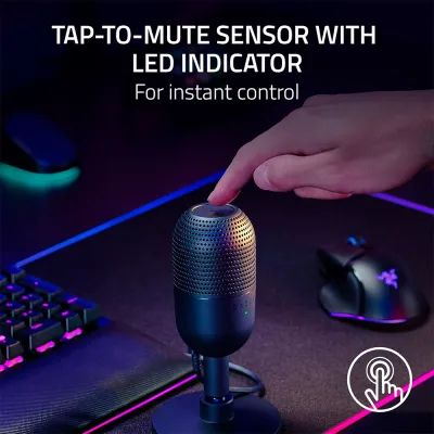 Micrófono Razer Seiren V3 Mini USB Streaming Supercardioide con Sensor Touch Silent Me, PN RZ19-05050300-R3U1 - imagen 5