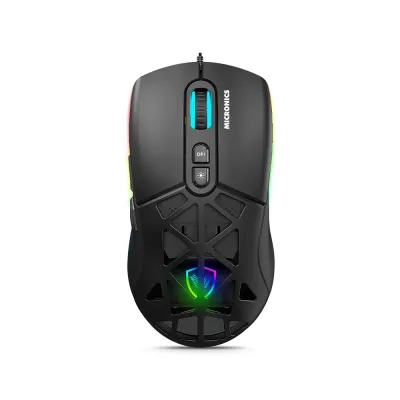 Mouse Gamer Micronics Mirage MIC GM890 RGB 12800 DPI 7 Botones Cubierta Intercambiable USB