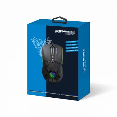 Mouse Gamer Micronics Mirage MIC GM890 RGB 12800 DPI 7 Botones Cubierta Intercambiable USB