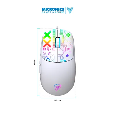 Mouse Gamer Micronics X-Byte MIC GM889 RGB 12800 DPI 7 Botones Cable Ultrawe - imagen 2
