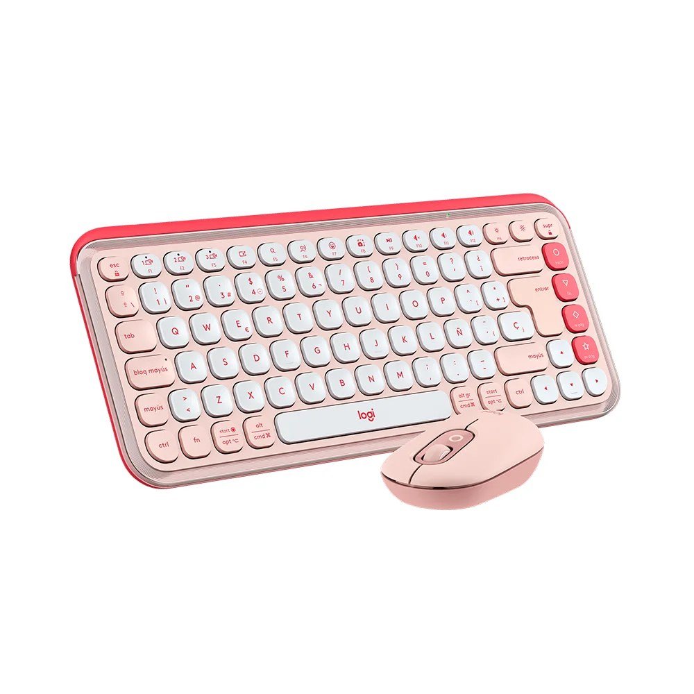 Teclado Logitech 920-013053 Teclado Logitech + Mouse POP ICON Bluetooth/Wireless/Copilot/Rose - 920-013053