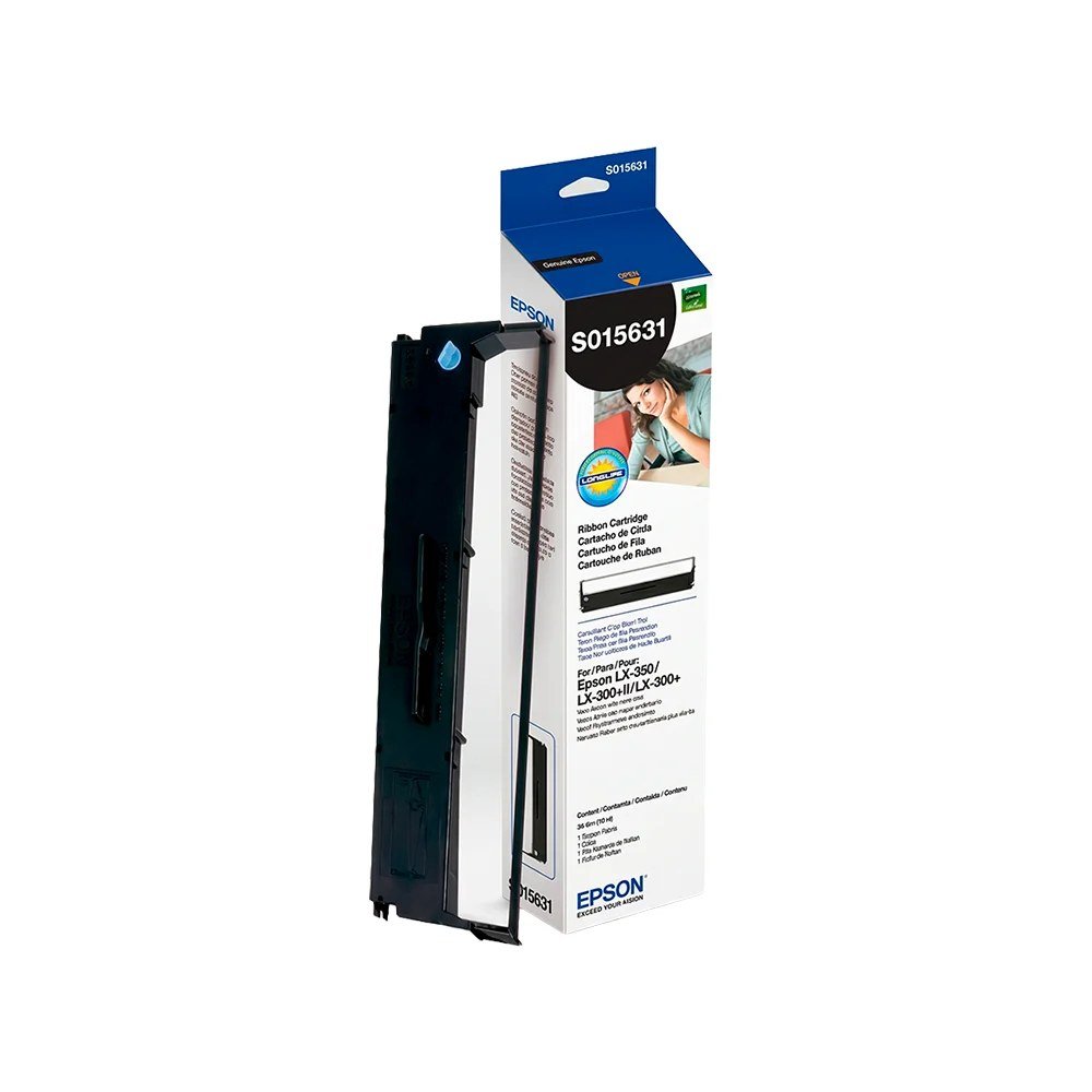 Etiquetas Y Ribbon Epson S015631 Etiquetas Y Ribbon Epson S015631 cinta ribbon negra para impresora LX-350 - S015631