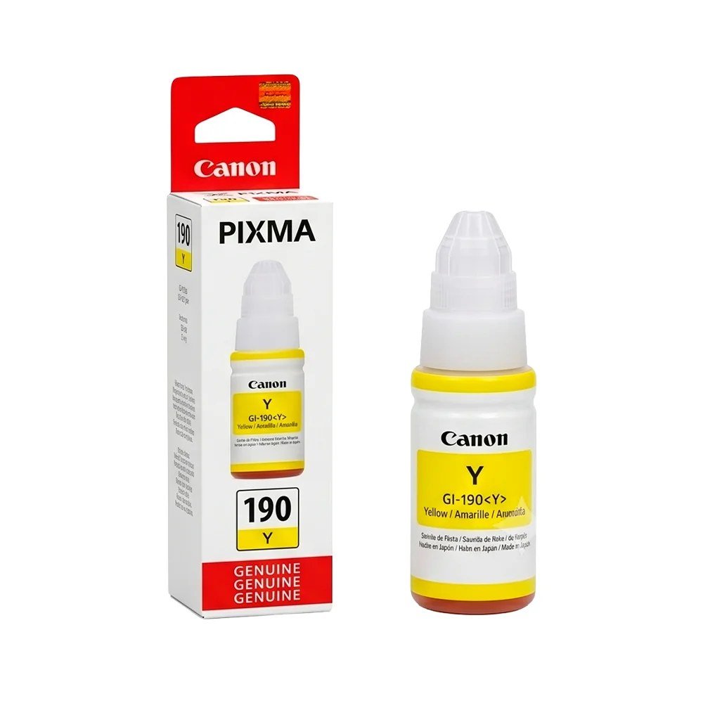 Botellas De Tinta Canon 0670C001AB Botellas De Tinta Botella de Tinta Canon GI-190 Y - Amarillo, PN 0670C001AB