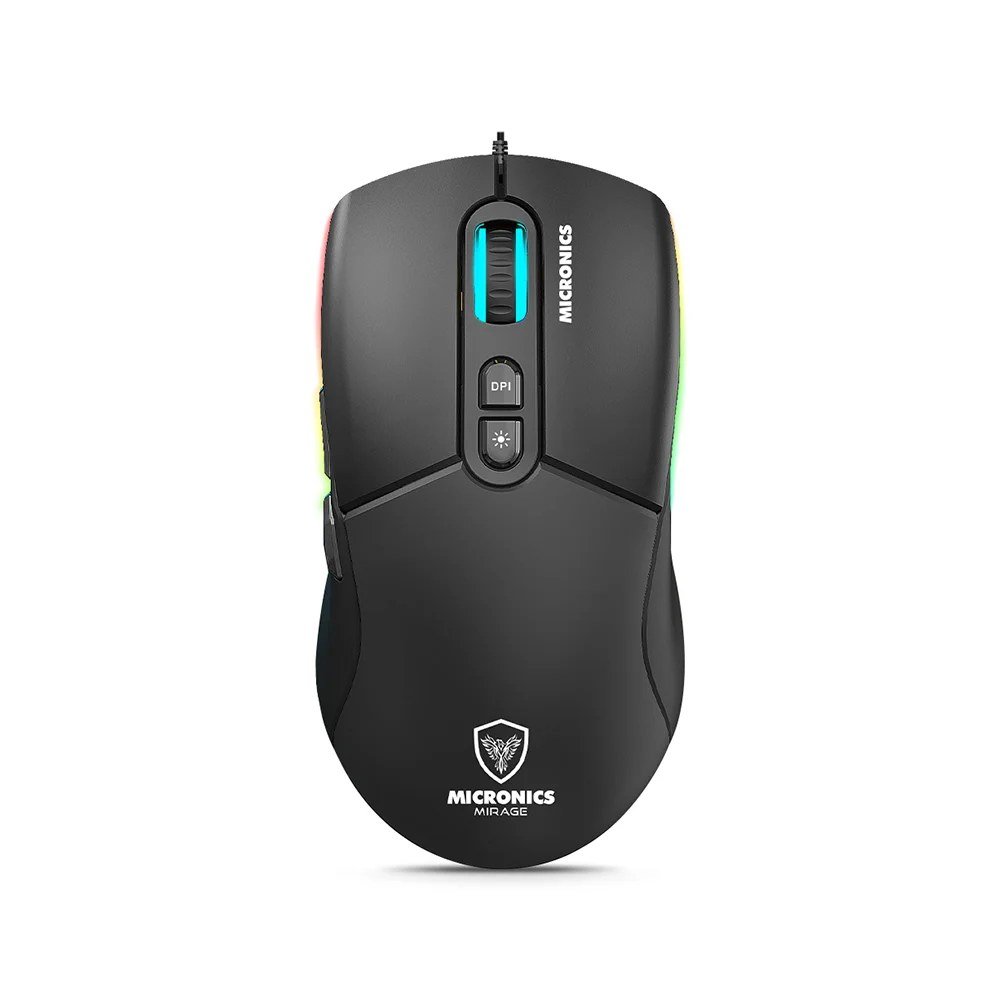 Mouse Gamer Micronics Mirage MIC GM890 RGB 12800 DPI 7 Botones Cubierta Intercambiable USB
