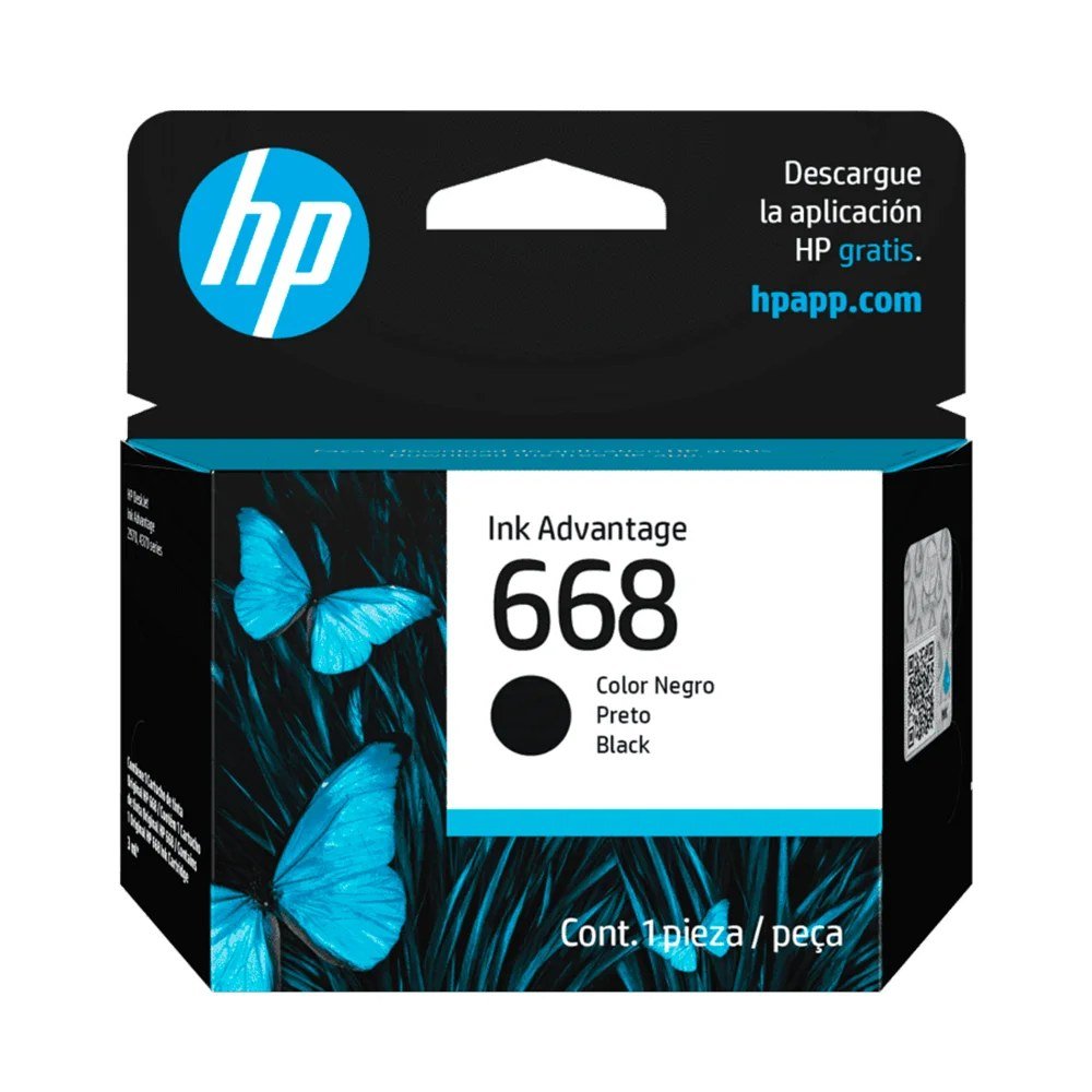 Cartuchos De Tinta HP 7FP37VL Cartuchos De Tinta Cartucho de Tinta HP 668 Negro 3ml, PN 7FP37VL