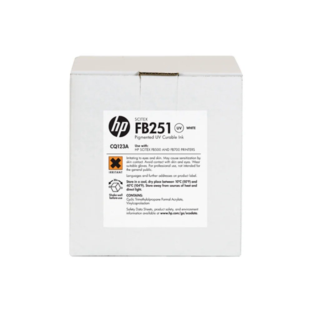 Cartuchos De Tinta HP CQ123A Cartuchos De Tinta Tinta HP Scitex FB251 Blanco 2 Litros, PN CQ123A