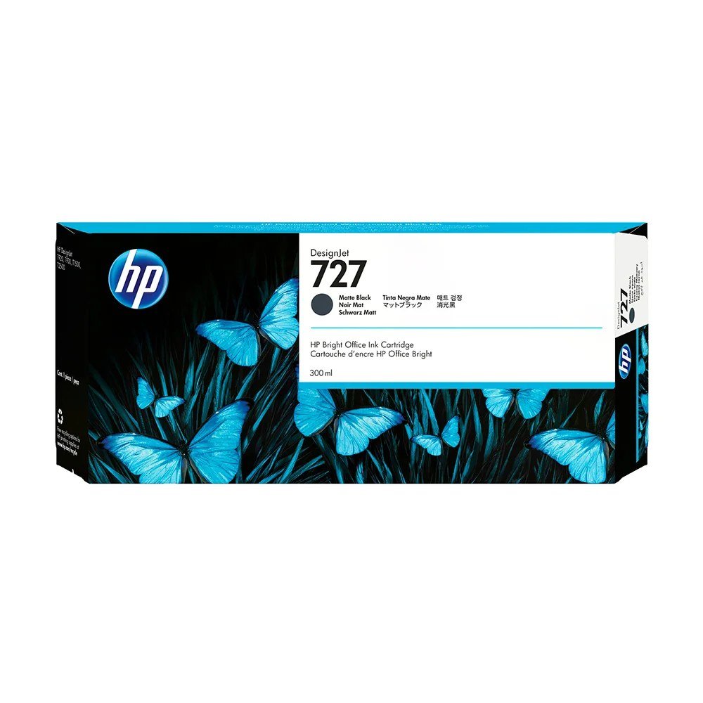 Cartuchos De Tinta HP C1Q12A Cartuchos De Tinta Cartucho de Tinta HP 727 Negro Mate 300ml, PN C1Q12A