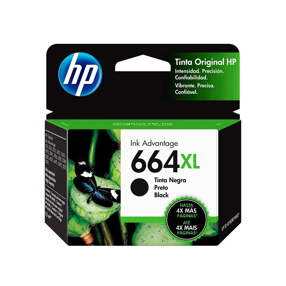 Cartuchos De Tinta HP F6V31AL Cartuchos De Tinta Cartucho de Tinta HP 664XL Negro 8.5ml, PN F6V31AL