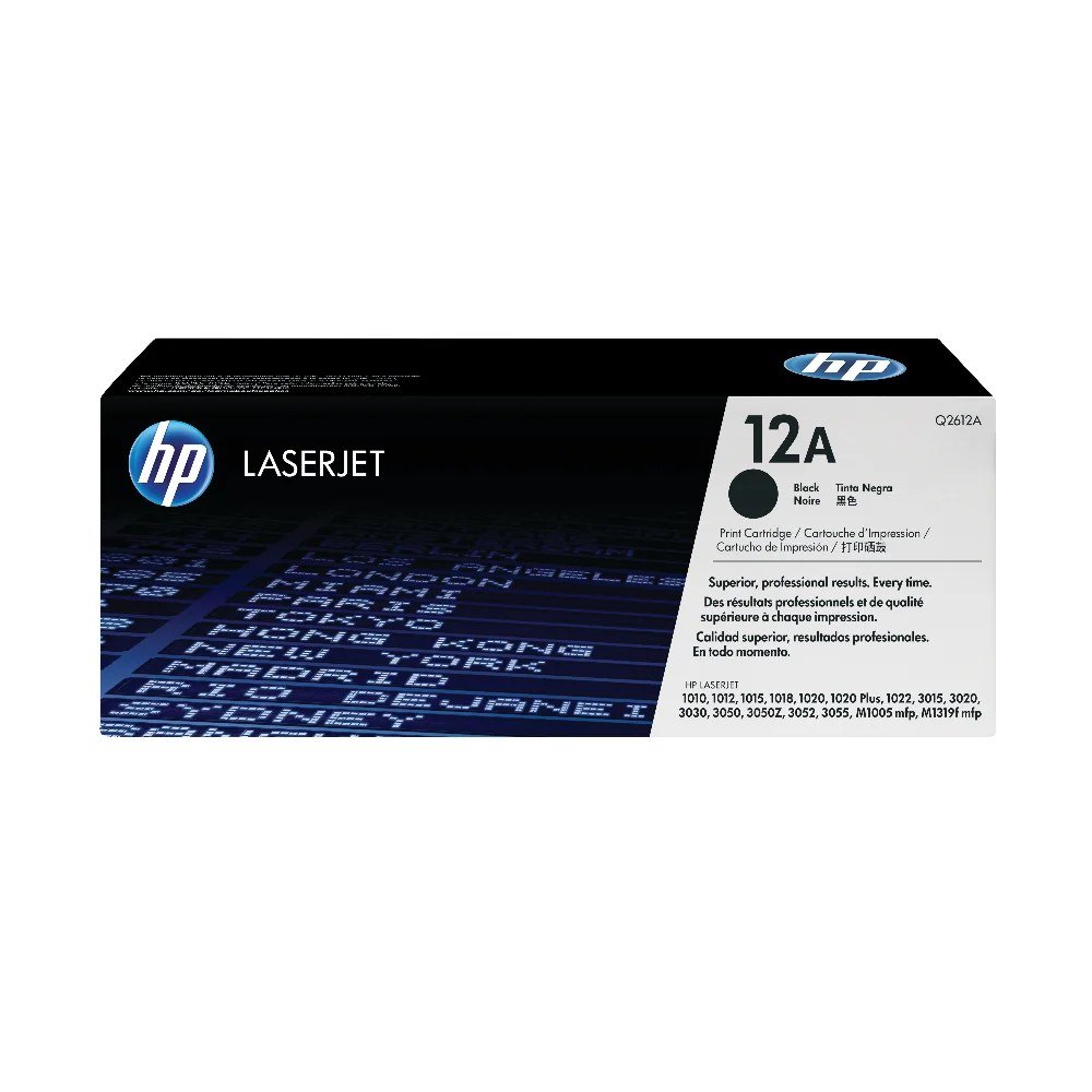 Tóner HP Q2612A Tóner 12A Negro Original Q2612A para HP LaserJet