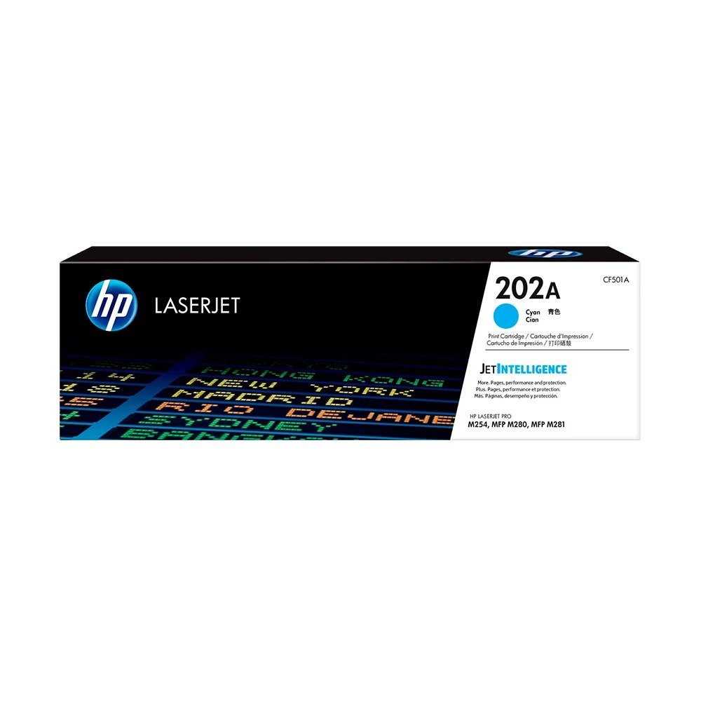 Tóner HP CF501A Tóner 202A Cian Original CF501A para HP LaserJet
