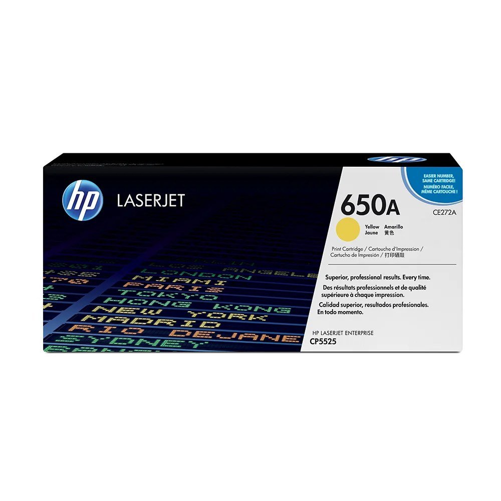 Tóner HP CE272A Tóner 650A Amarillo Original CE272A para HP LaserJet