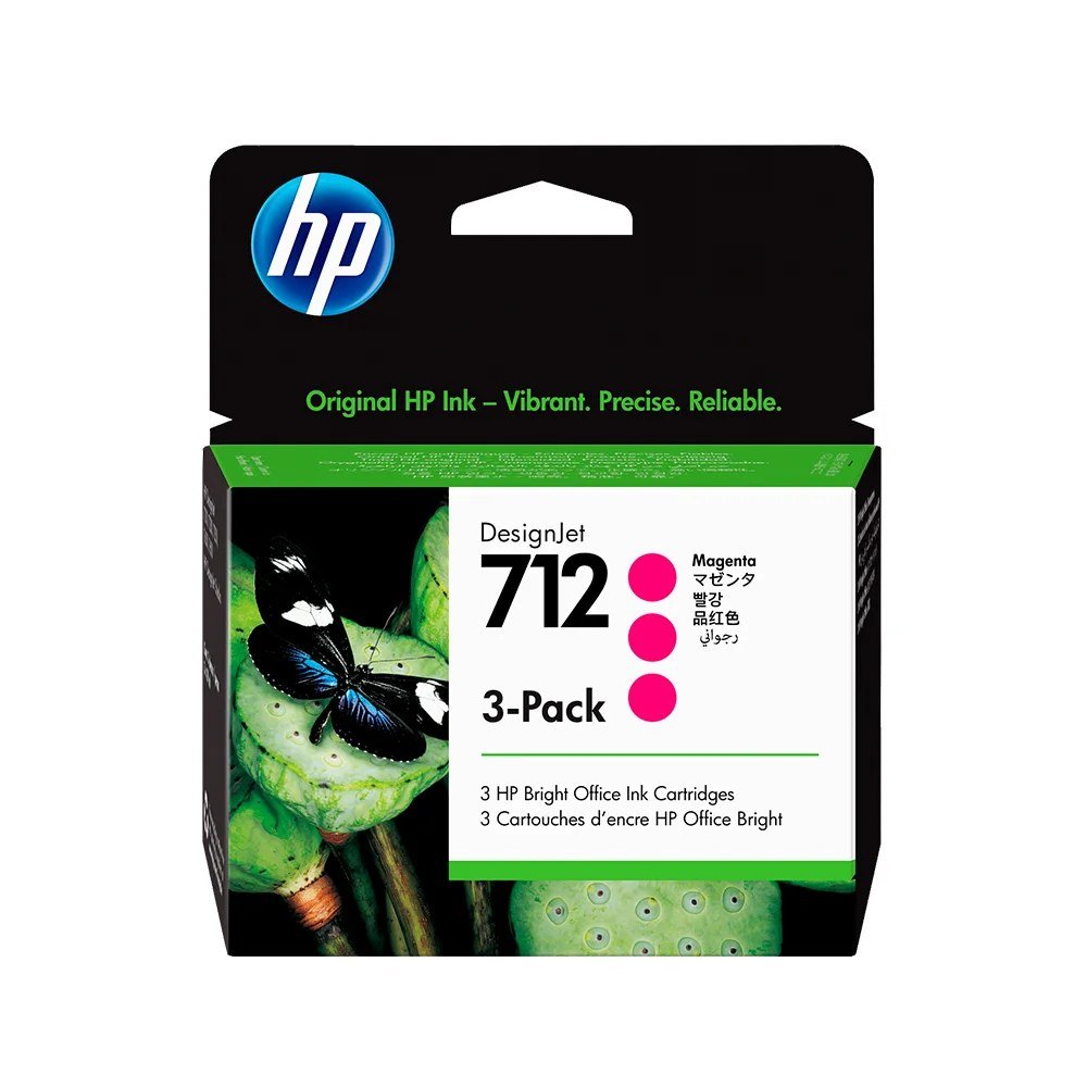 Consumible HP 3ED78A Consumible Pack de 3 cartuchos de tinta HP DesignJet 712 magenta de 29 ml (3ED78A