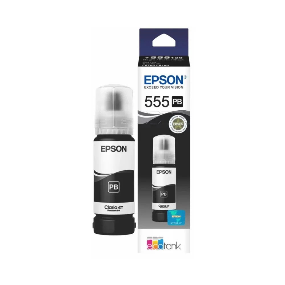 Botellas De Tinta Epson T555120-AL Botellas De Tinta Botella de tinta Epson T555 Negro Fotográfico EcoTank L8160 (T555120-A, PN T555120-AL